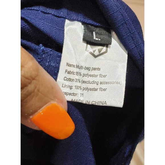 Women's Polyester Zipper Mid Rise Straight Legs Military Cargo Pant L - Picture 7 of 11